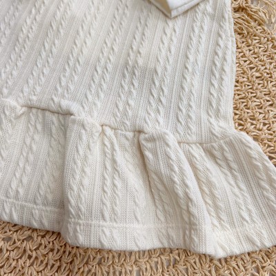 Conj. Blusa Manga Longa e Salopete Trançado - Off White